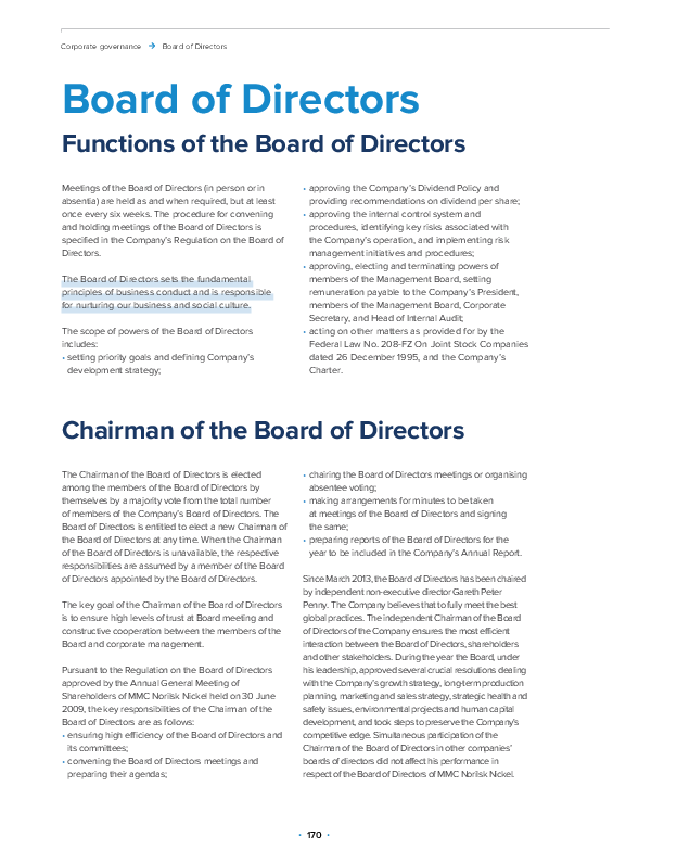 Composition of the Board of Directors