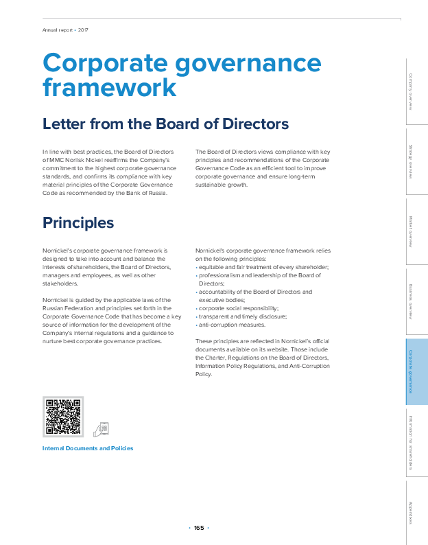 Corporate governance framework