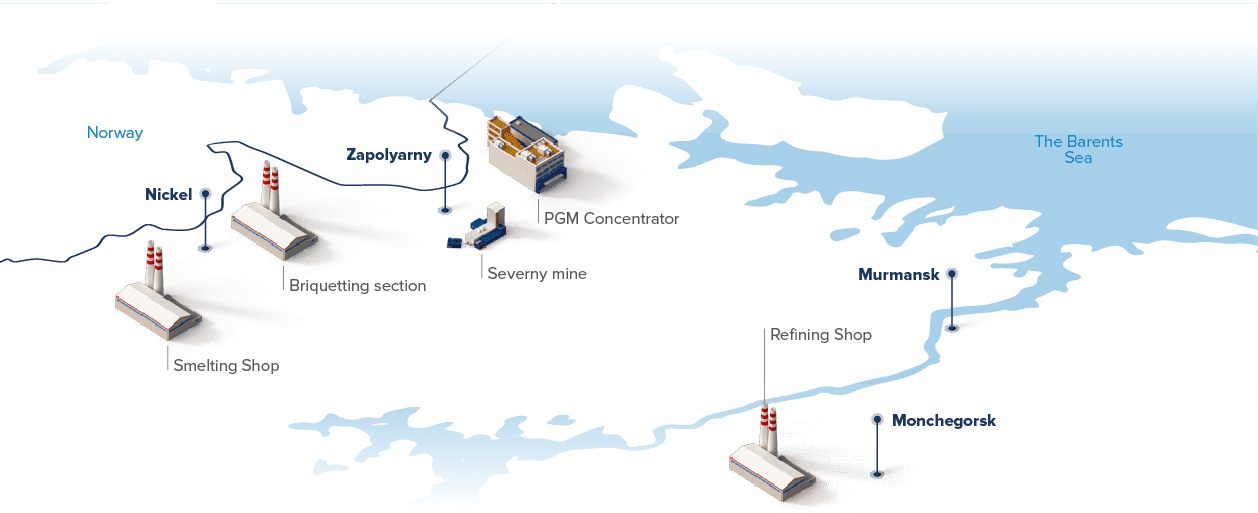 Норникель норильск карта